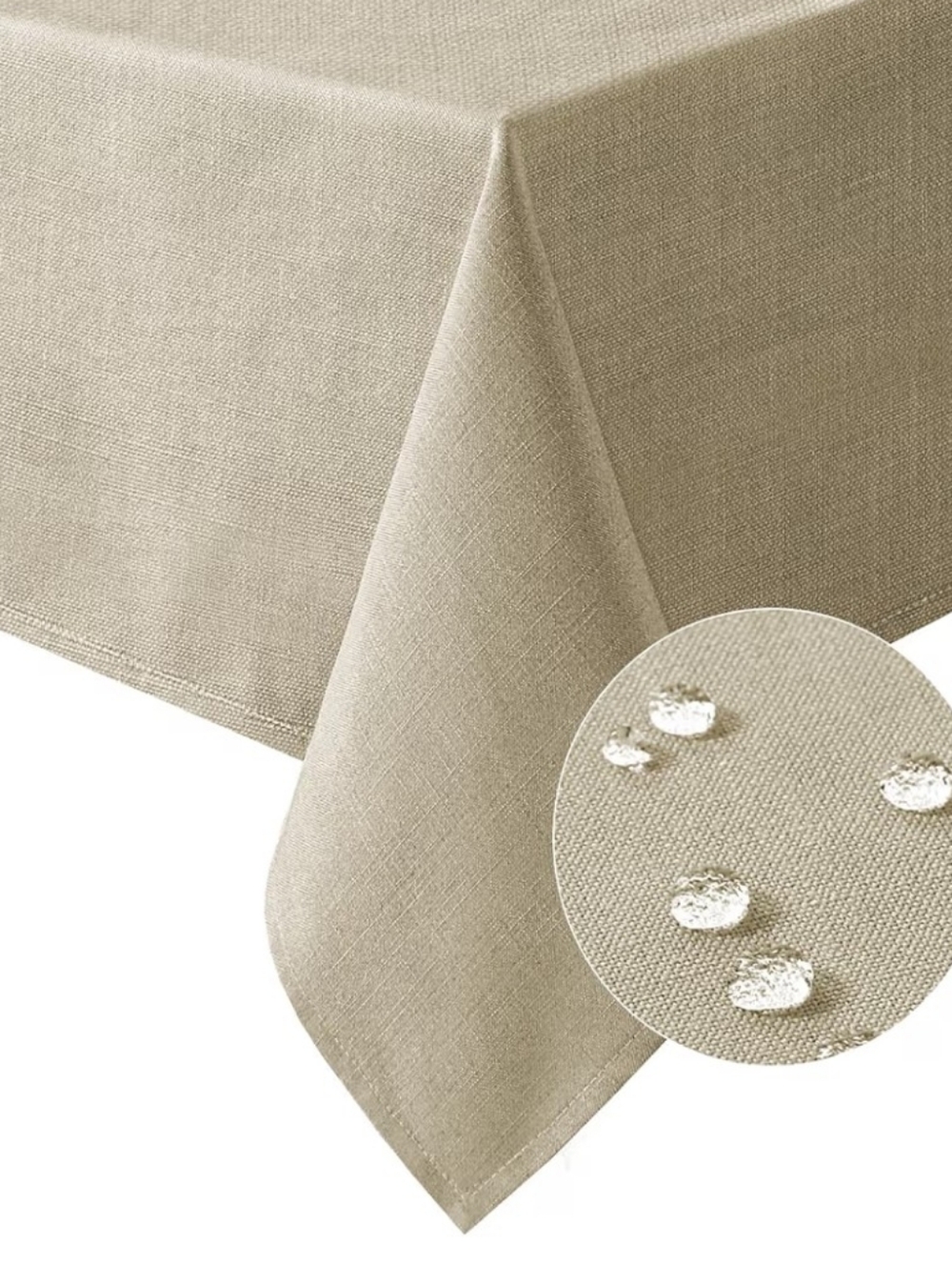 Water-Resistant Linenlike -Textured Tablecloth 60x120